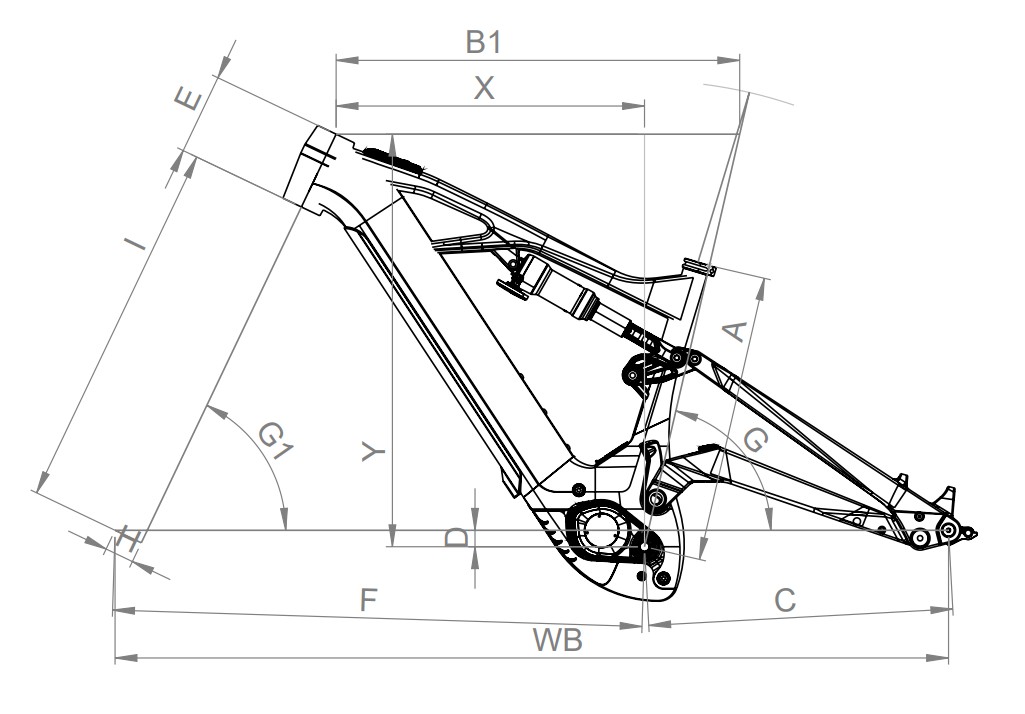 תרשים גאומטריה של אופני Bianchi E-Vertic FX 9.2