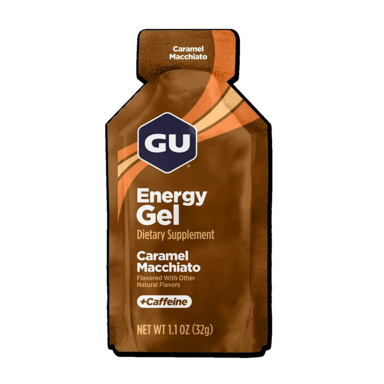 ג׳ל אנרגיה GU Caramel Macchiato עם 40 מ״ג קפאין